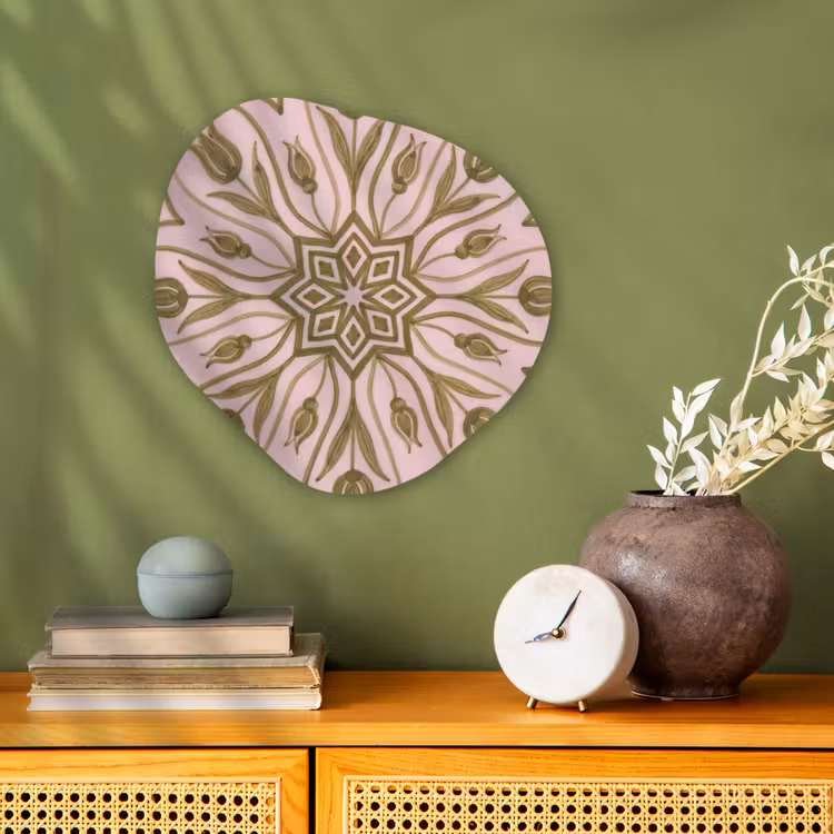 Patroon - Mandala - Decoratie - Abstract - Groen Wandcirkel Organisch Forex 3mm klein -sfeer2