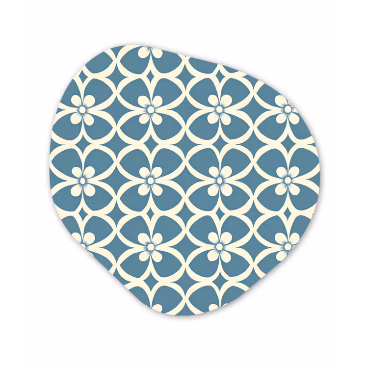 Patroon - Symmetrisch - Blauw Wandcirkel Organisch Forex 3mm klein 629 -3d