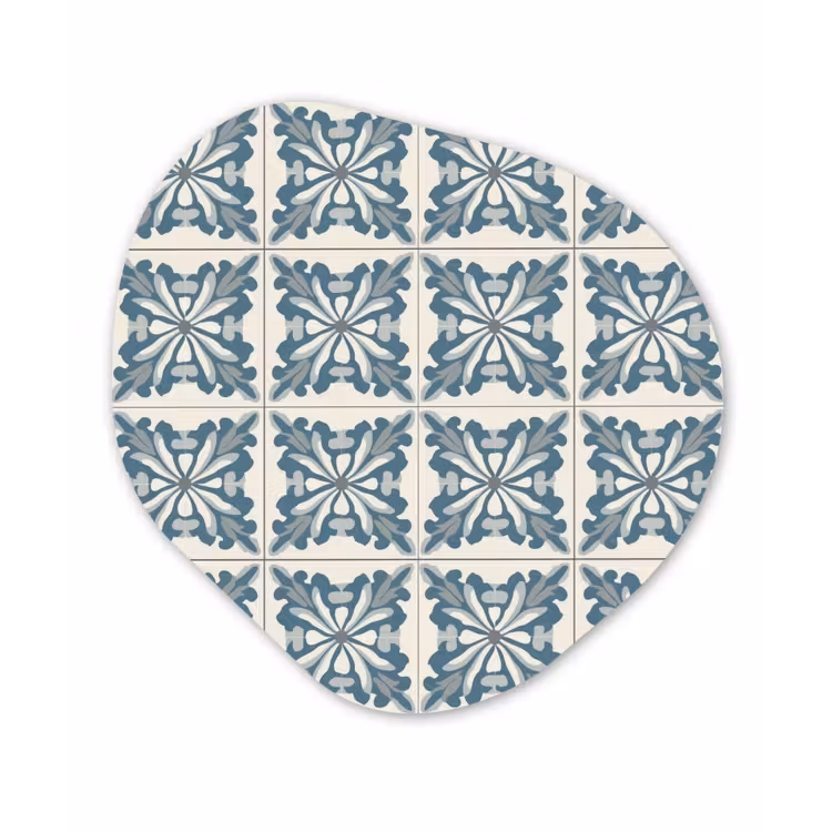 Dessin - Tegel - Blauw Wandcirkel Organisch Forex 3mm klein 629 -3d