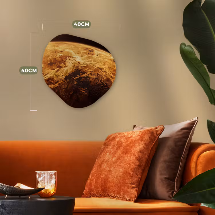 Organic - Forex - Planet - Space - Orange - Planeet - Ruimte - Oranje Wandcirkel Organisch Forex 3mm klein