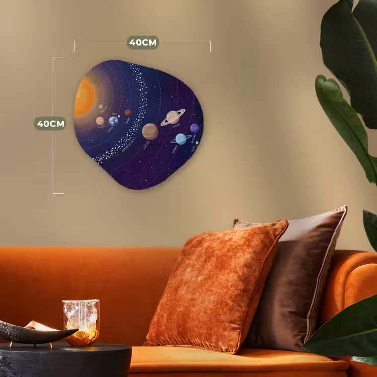 Planetenstelsel - Ruimte - Illustratie Wandcirkel Organisch Forex 3mm klein -sfeer3