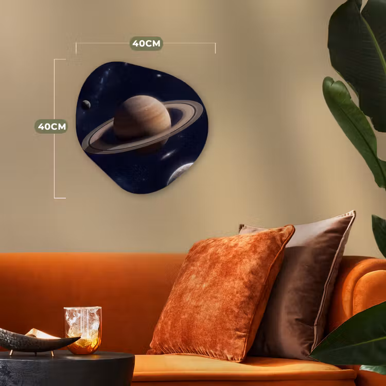 Planeten - Saturnus - Ruimte Wandcirkel Organisch Forex 3mm klein -sfeer3