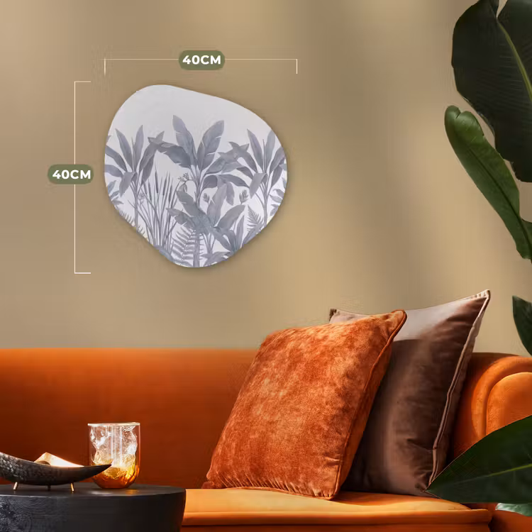 Planten - Bladeren - Natuur - Grijs Wandcirkel Organisch Forex 3mm klein -sfeer3