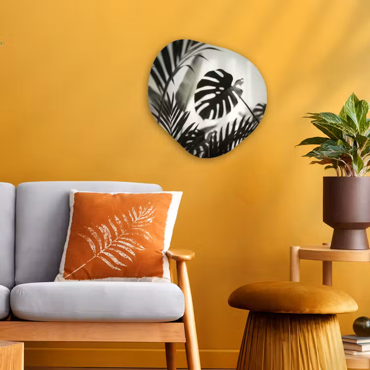 Planten - Bladeren - Natuur - Minimalistisch - Groen Wandcirkel Organisch Forex 3mm klein -sfeer4