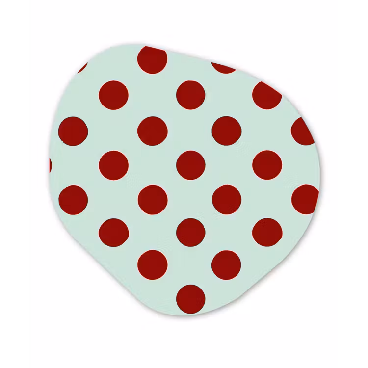 Polka - Dots - Rood Wandcirkel Organisch Forex 3mm klein 629 -3d