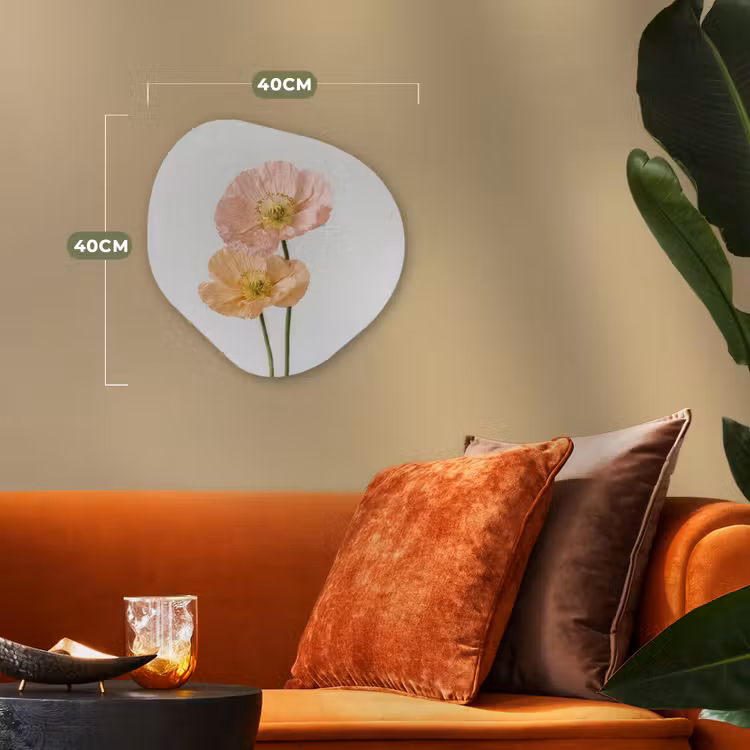 Papavers - Botanisch - Roze Wandcirkel Organisch Forex 3mm klein -sfeer3
