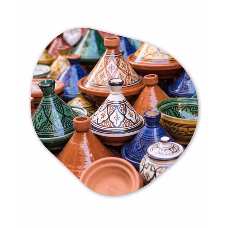 Organic - Forex - Pottery - Colorful - Pattern - Aardewerk - Kleurrijk - Patroon Wandcirkel Organisch Forex 3mm klein