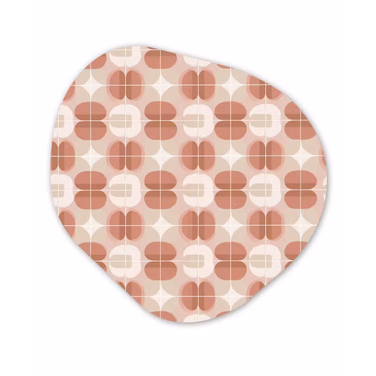 Retro - Klassiek - Roze Wandcirkel Organisch Forex 3mm klein 629 -3d
