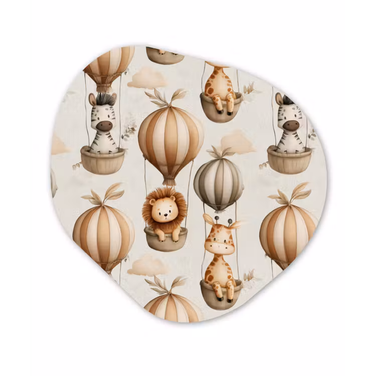 Safari - Luchtballonen - Taupe Wandcirkel Organisch Forex 3mm klein 629 -3d