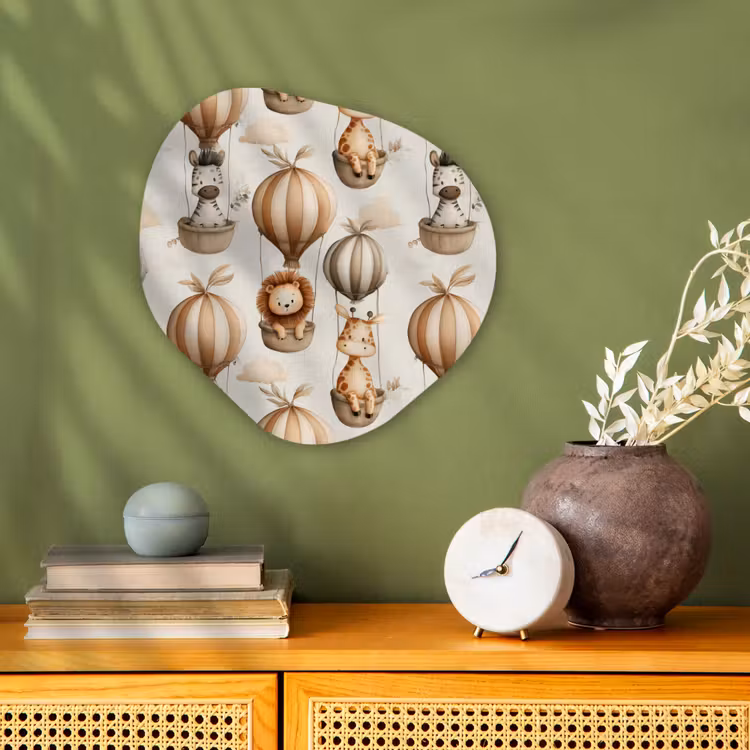 Safari - Luchtballonen - Taupe Wandcirkel Organisch Forex 3mm klein 629 -sfeer2