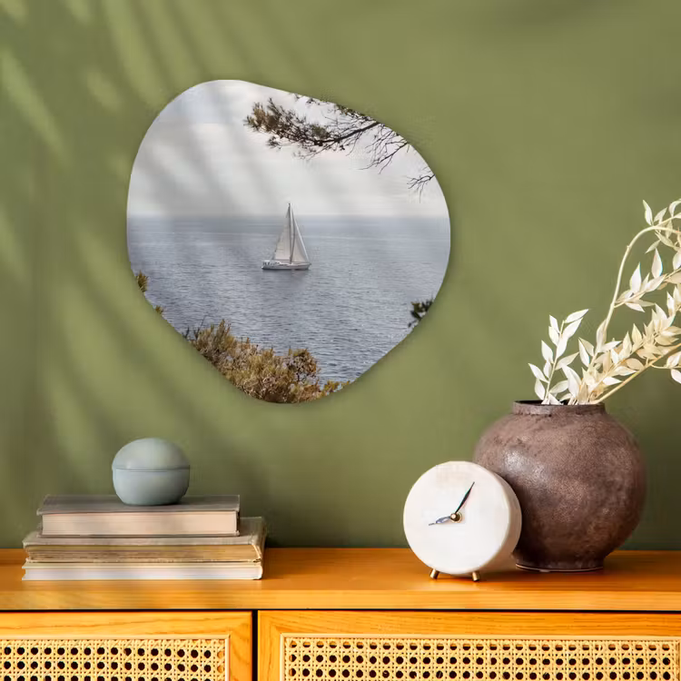 Organic - Forex - Sailboat - trees - water - Zeilboot - bomen - water Wandcirkel Organisch Forex 3mm klein