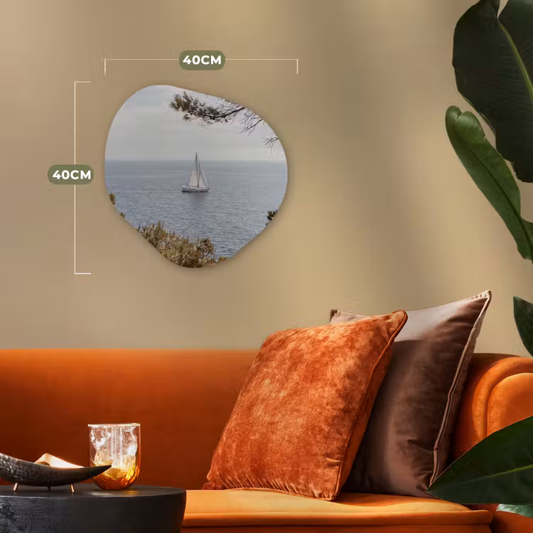 Organic - Forex - Sailboat - trees - water - Zeilboot - bomen - water Wandcirkel Organisch Forex 3mm klein