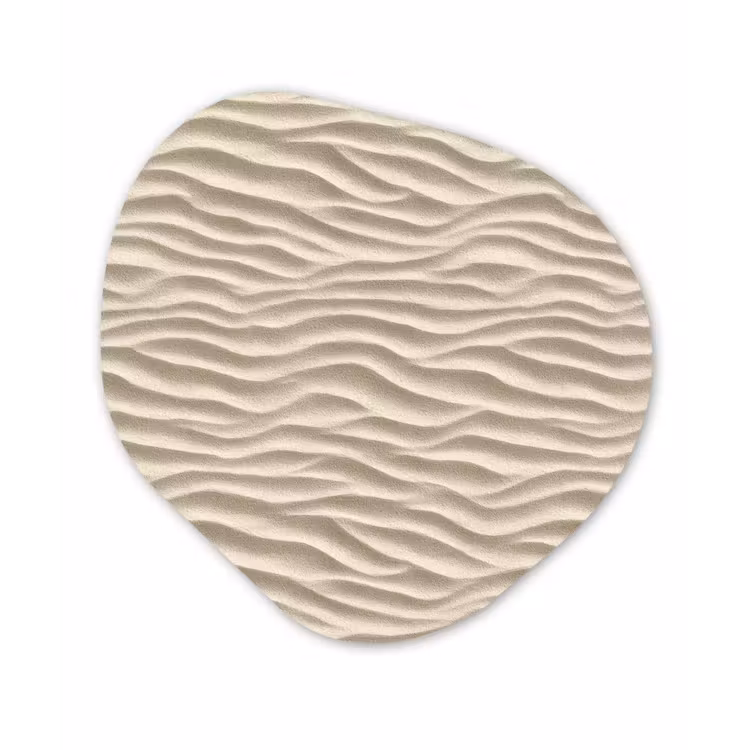 Zand - Golven - Beige Wandcirkel Organisch Forex 3mm klein 629 -3d