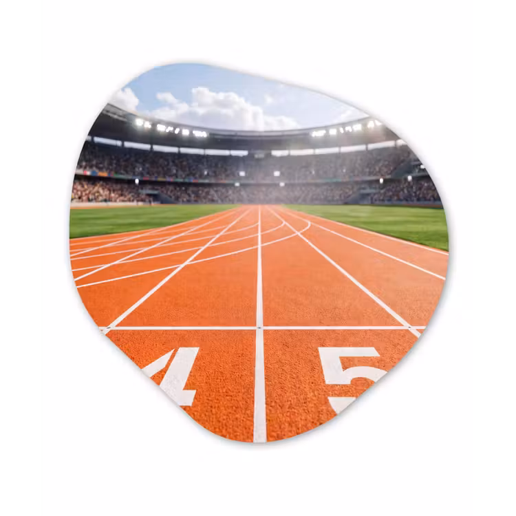 Sintelbaan - Stadion - Sport -Oranje Wandcirkel Organisch Forex 3mm klein -3d
