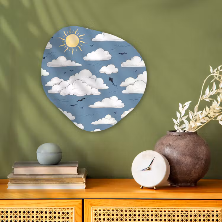 Lucht - Zon - Wolken - Natuur - Blauw Wandcirkel Organisch Forex 3mm klein -sfeer2