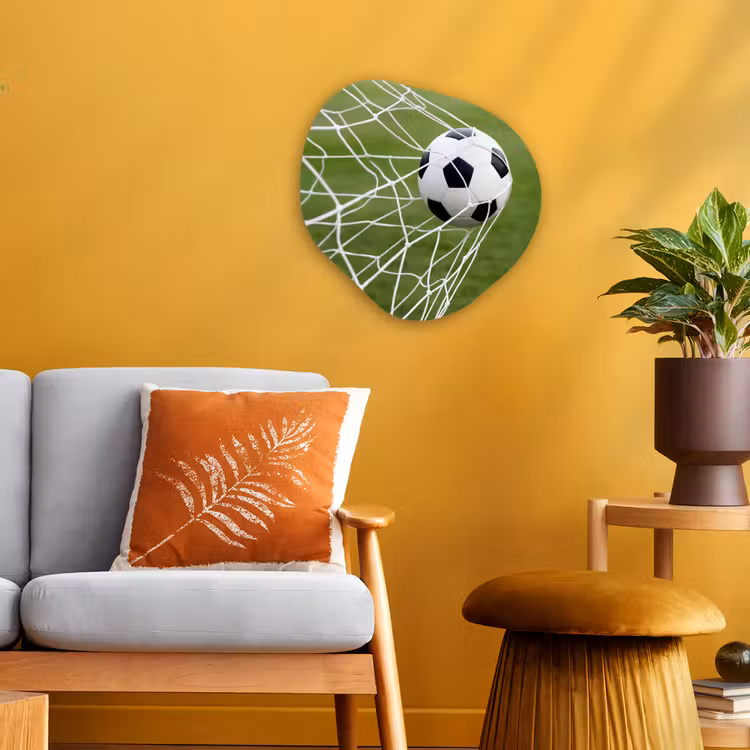 Voetbal - Goal - Net - Sport Wandcirkel Organisch Forex 3mm klein -sfeer4