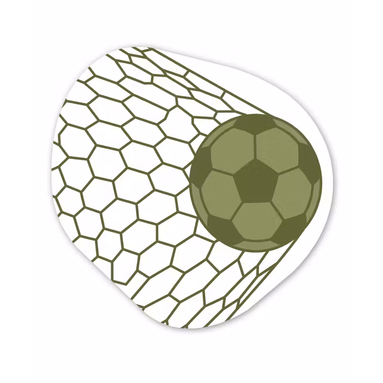 Voetbal - Goal - Sport - Groen Wandcirkel Organisch Forex 3mm klein -3d