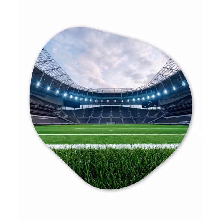 Voetbal - Stadion - Sport - Groen Wandcirkel Organisch Forex 3mm klein -3d
