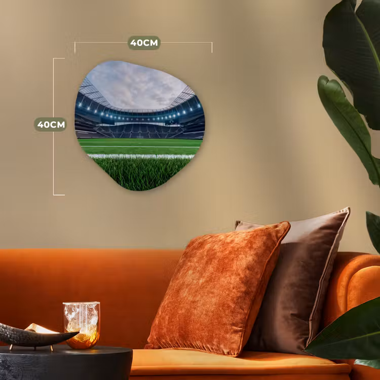 Voetbal - Stadion - Sport - Groen Wandcirkel Organisch Forex 3mm klein -sfeer3