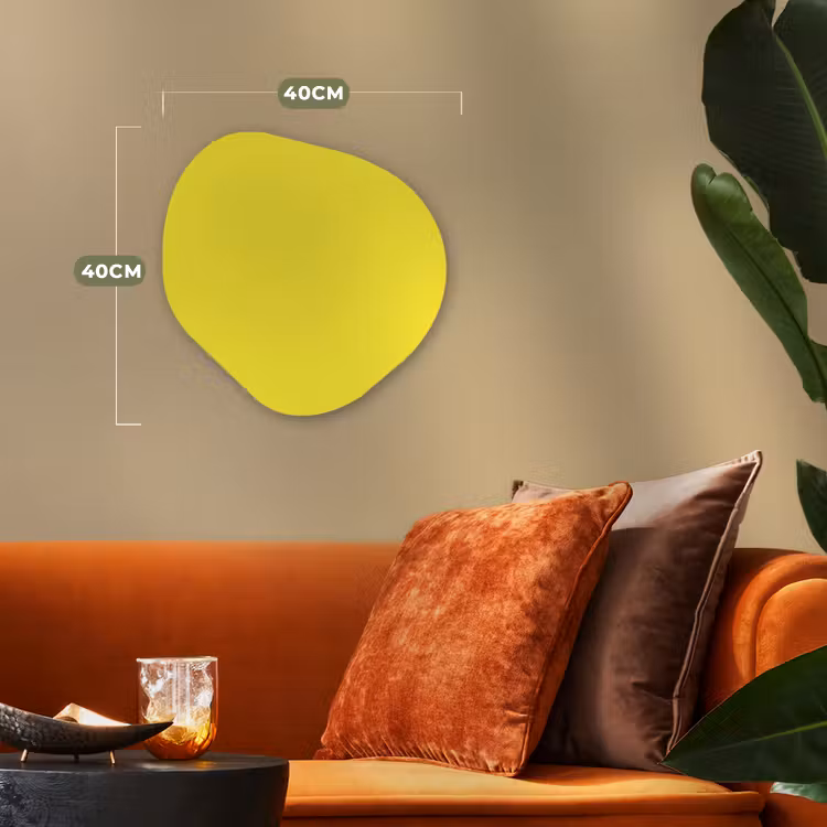 Soft - Custard - Geel Wandcirkel Organisch Forex 3mm klein 629 -sfeer3
