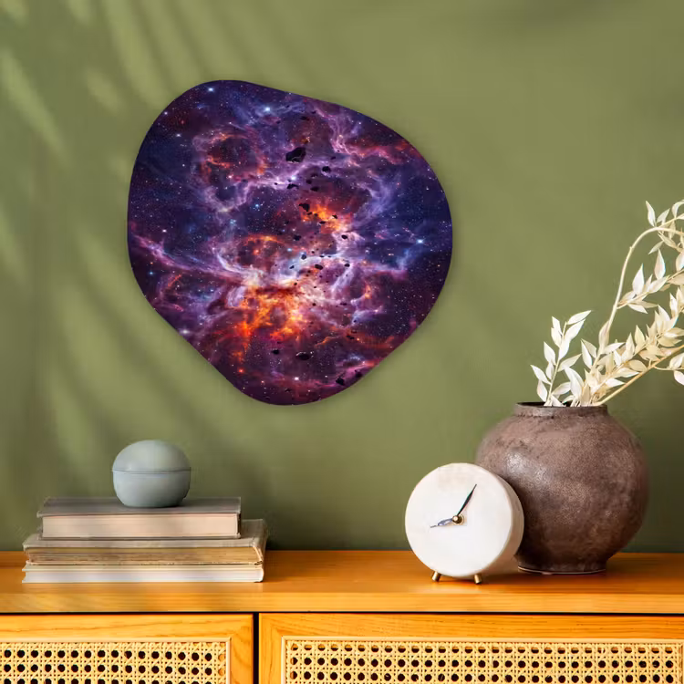 Space - Stars - Abstract - Colorful Wandcirkel Organisch Forex 3mm klein -sfeer2