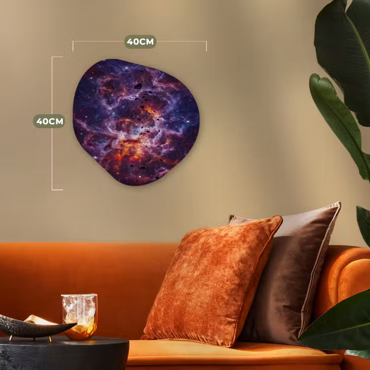 Space - Stars - Abstract - Colorful Wandcirkel Organisch Forex 3mm klein -sfeer3