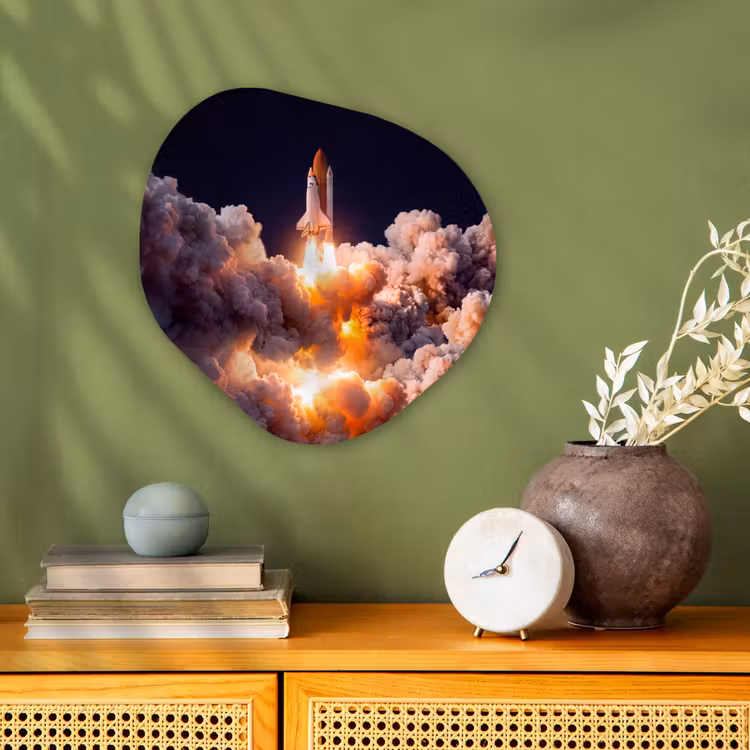 Organic - Forex - Spacecraft - Launch - Stars - Ruimtevaartuig - Lancering - Sterren Wandcirkel Organisch Forex 3mm klein