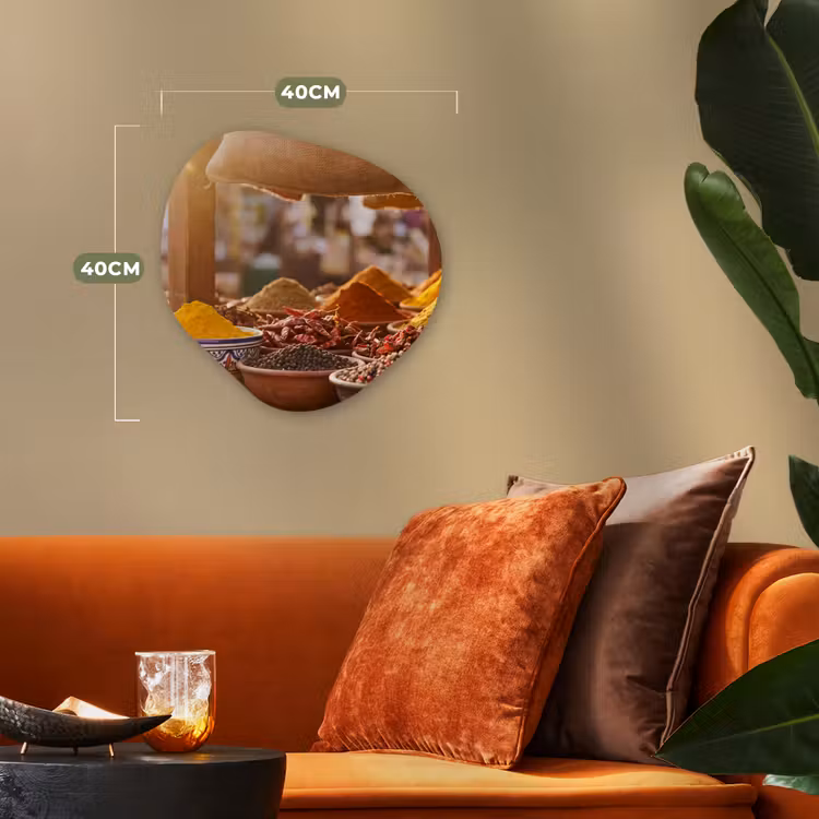Organic - Forex - Spices - Market - Colorful - Specerijen - Markt - Kleurrijk Wandcirkel Organisch Forex 3mm klein