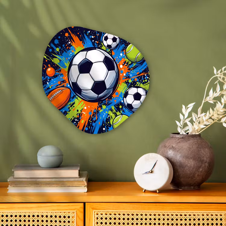 Sport - Ballen - Kleurrijk Wandcirkel Organisch Forex 3mm klein -sfeer2
