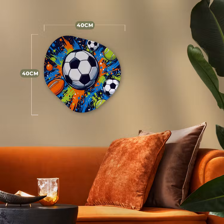 Sport - Ballen - Kleurrijk Wandcirkel Organisch Forex 3mm klein -sfeer3
