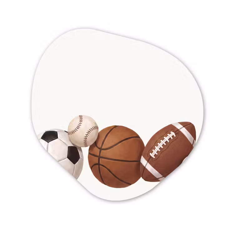 Sport - Ballen - Illustratie Wandcirkel Organisch Forex 3mm klein -3d