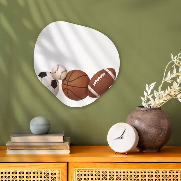 Sport - Ballen - Illustratie Wandcirkel Organisch Forex 3mm klein -sfeer2