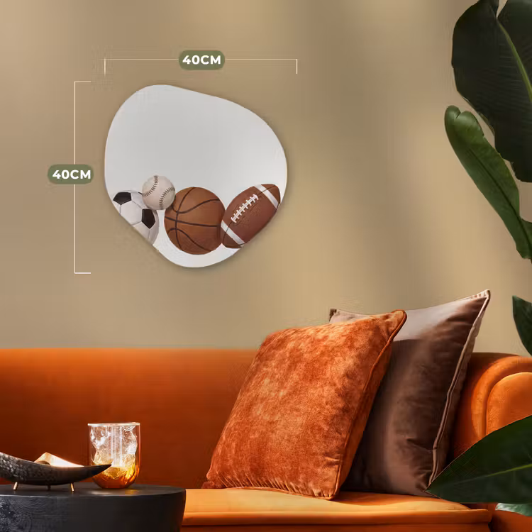 Sport - Ballen - Illustratie Wandcirkel Organisch Forex 3mm klein -sfeer3