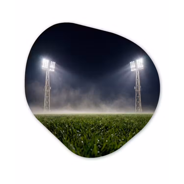 Stadion - Lichtmast - Sport - Nacht Wandcirkel Organisch Forex 3mm klein -3d