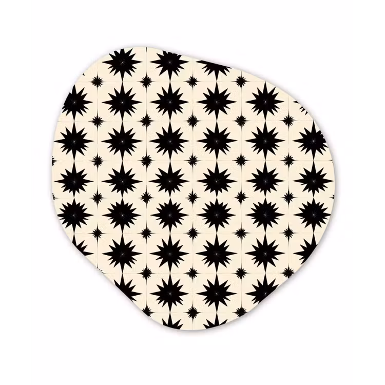 Stervormen - Geometrisch - Zwart Wandcirkel Organisch Forex 3mm klein 629 -3d
