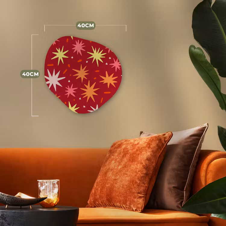 Sterren - Speels - Rood Wandcirkel Organisch Forex 3mm klein 629 -sfeer3