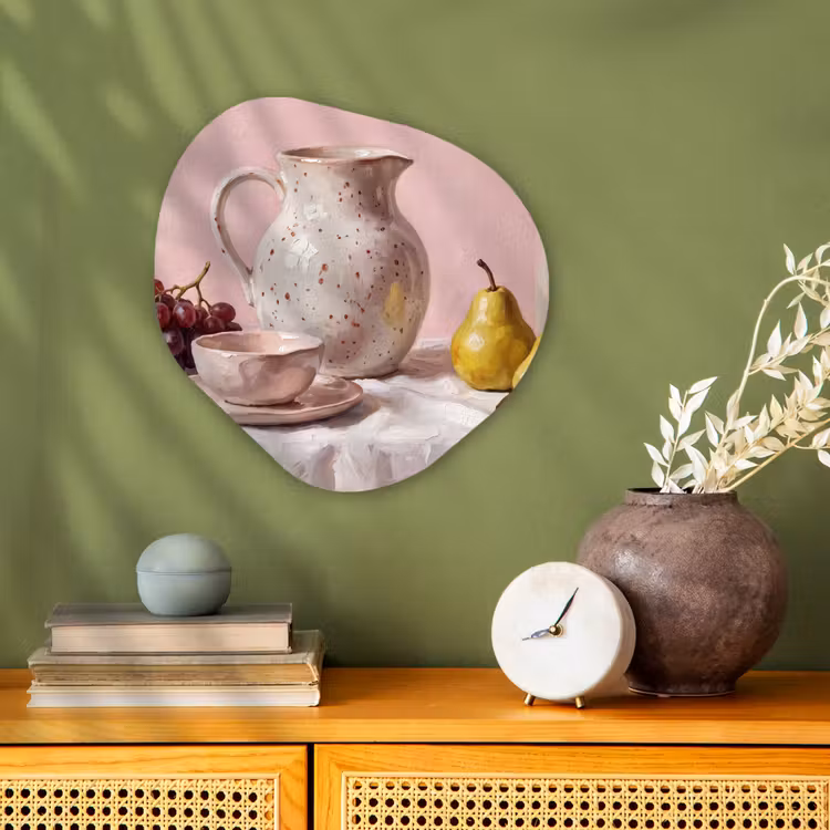 Organic - Forex - Still Life - Fruit - Pink - Stilleven - Fruit - Roze Wandcirkel Organisch Forex 3mm klein