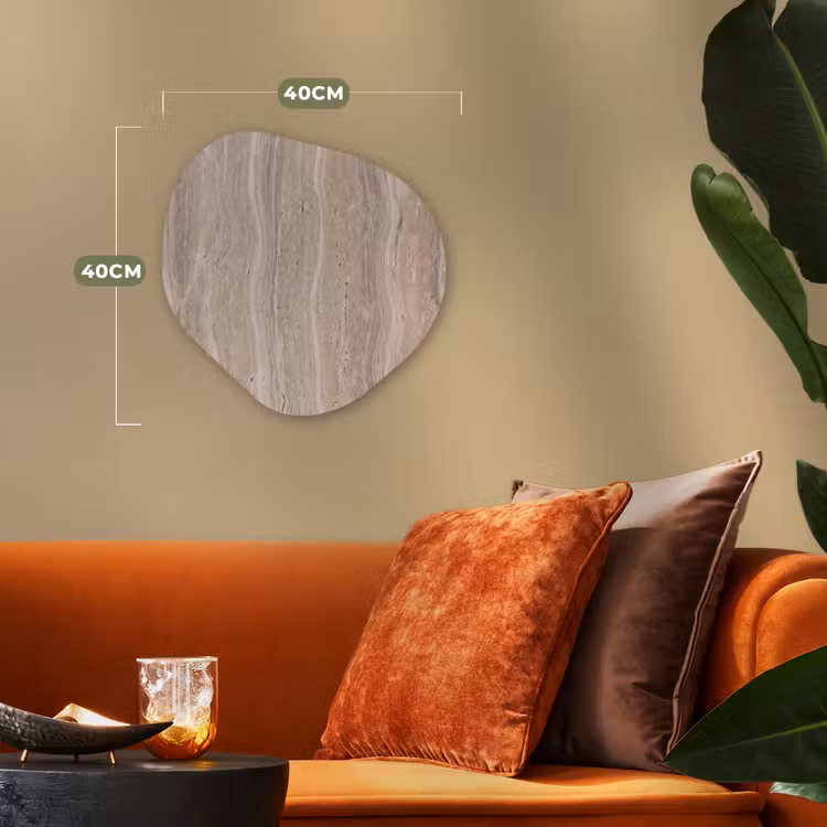 Steen - Patroon - Textuur - Natuurlijk - Beige Wandcirkel Organisch Forex 3mm klein -sfeer3