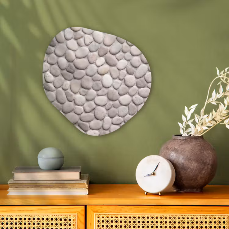 Steen - Kiezel - Natuur - Minimalistisch - Beige Wandcirkel Organisch Forex 3mm klein -sfeer2