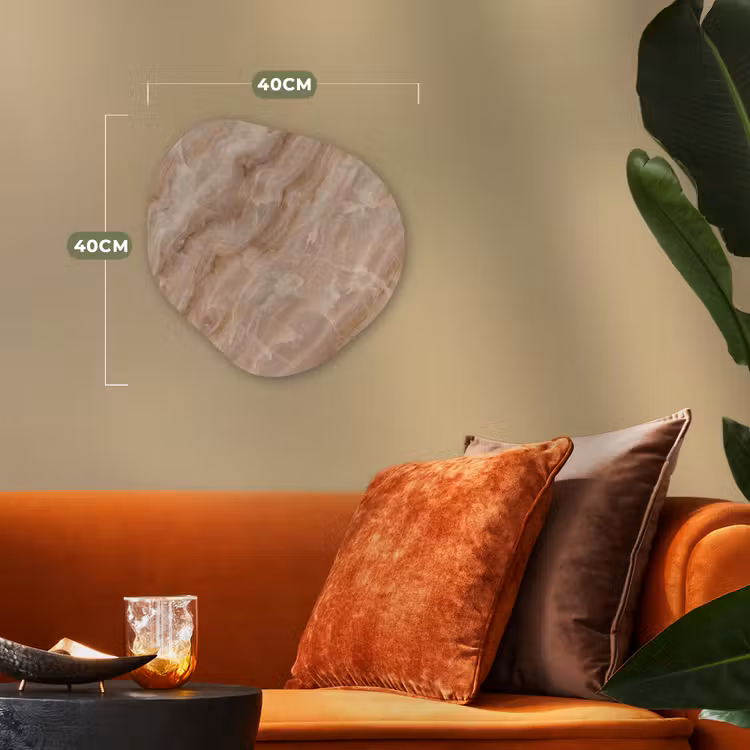 Steen - Ader - Natuur - Modern - Beige Wandcirkel Organisch Forex 3mm klein -sfeer3