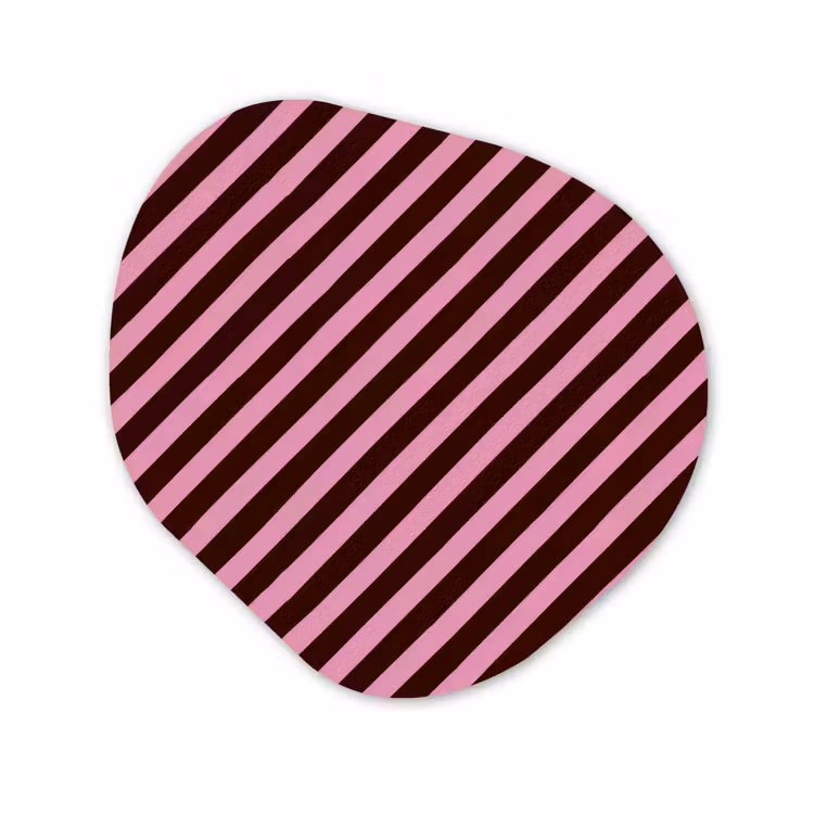 Strepen - Roze - Bruin Wandcirkel Organisch Forex 3mm klein 629 -3d