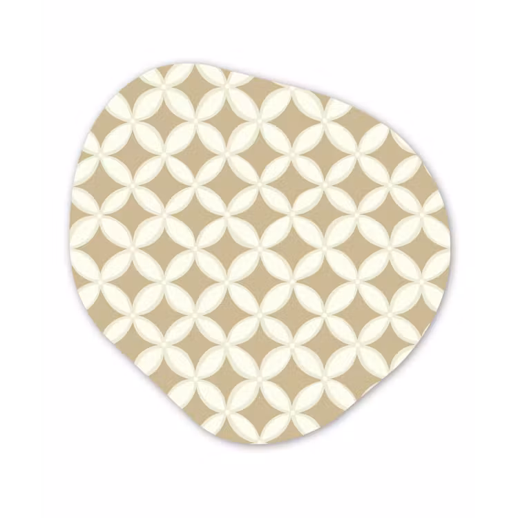 Symmetrisch - Motief - Beige Wandcirkel Organisch Forex 3mm klein 629 -3d