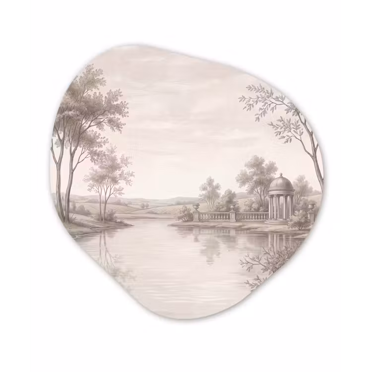 Terras - Water - Natuur - Landschap Wandcirkel Organisch Forex 3mm klein -3d