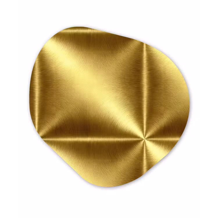 Textuur - Geborsteld Goud - Industrieel - Metallic Wandcirkel Organisch Forex 3mm klein 629 -3d