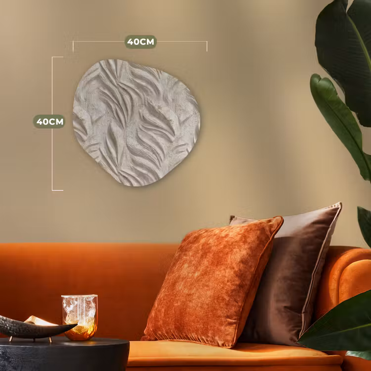 Textuur - Reliëf - Beige Wandcirkel Organisch Forex 3mm klein 629 -sfeer3