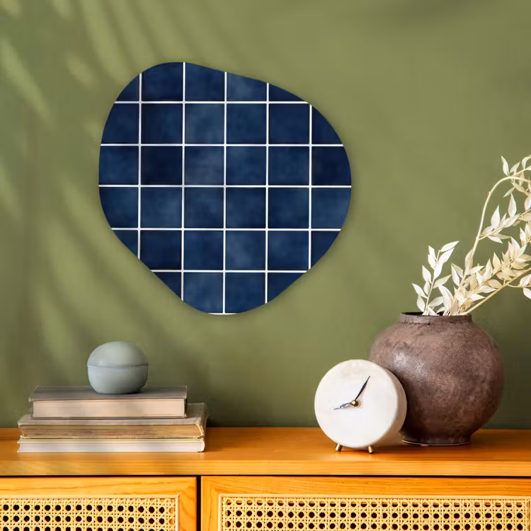 Tegel - Modern - Blauw Wandcirkel Organisch Forex 3mm klein 629 -sfeer2