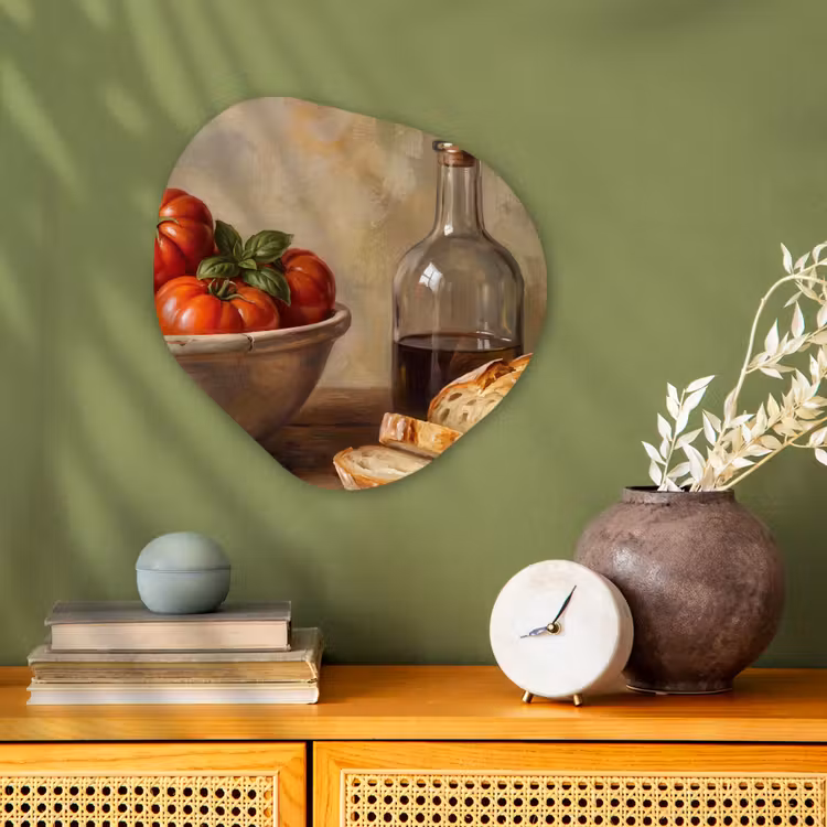 Organic - Forex - Tomatoes - Bowl - Food - Tomaten - Kom - Eten Wandcirkel Organisch Forex 3mm klein