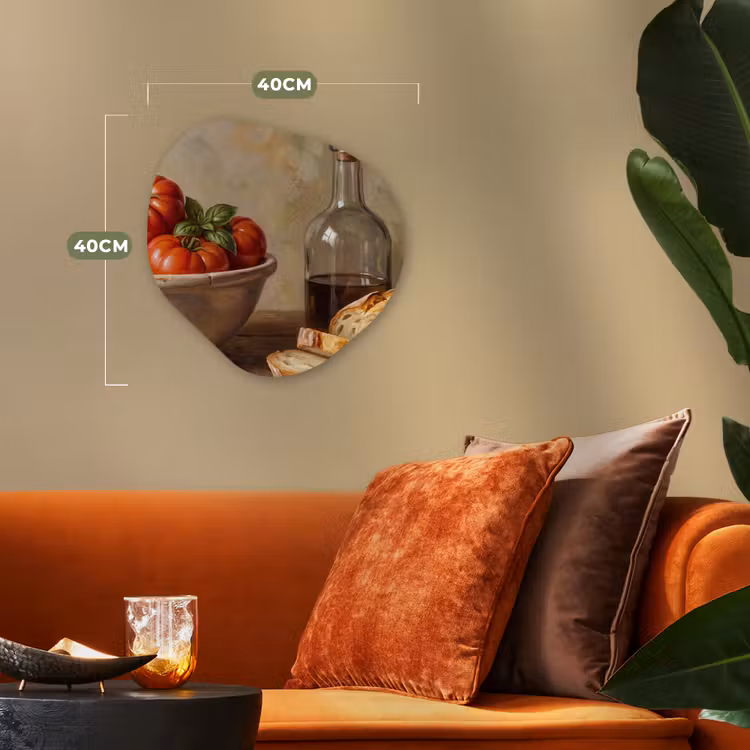 Organic - Forex - Tomatoes - Bowl - Food - Tomaten - Kom - Eten Wandcirkel Organisch Forex 3mm klein