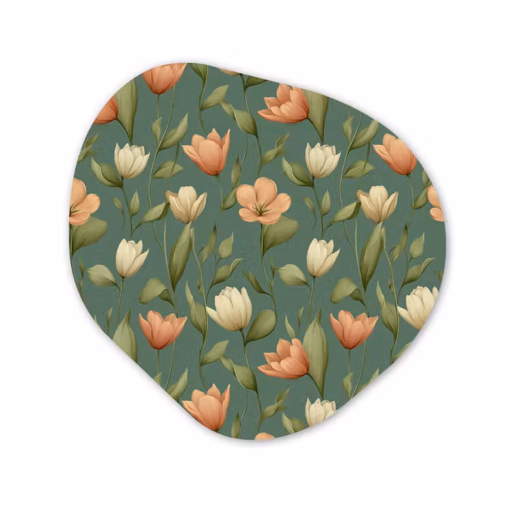 Tulpen - Botanisch - Groen Wandcirkel Organisch Forex 3mm klein 629 -3d
