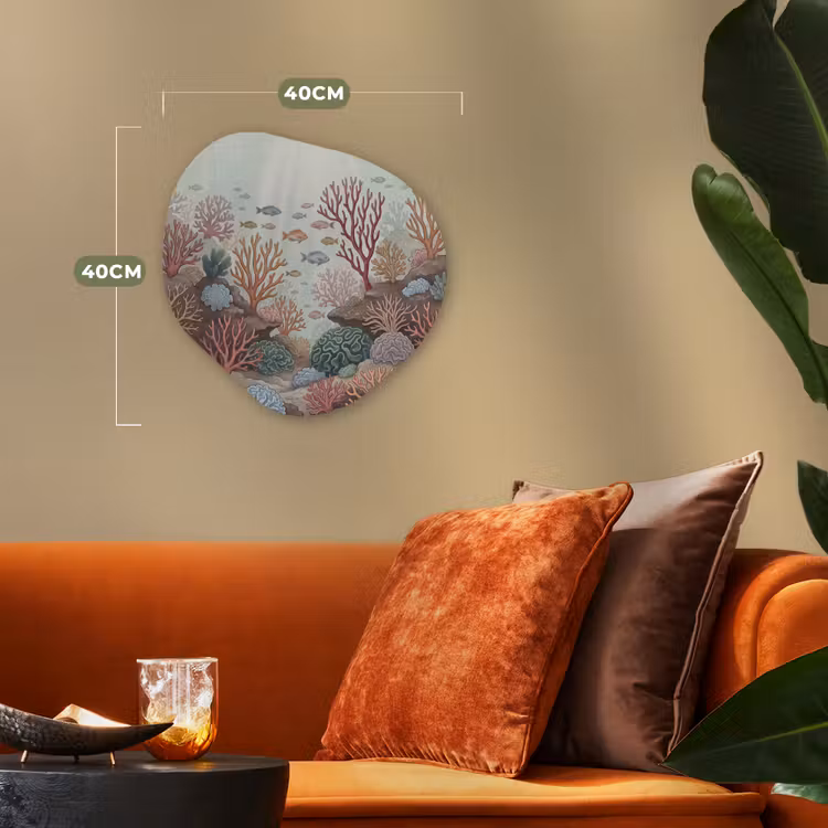Onderwater - Koraal - Vis - Natuur Wandcirkel Organisch Forex 3mm klein -sfeer3